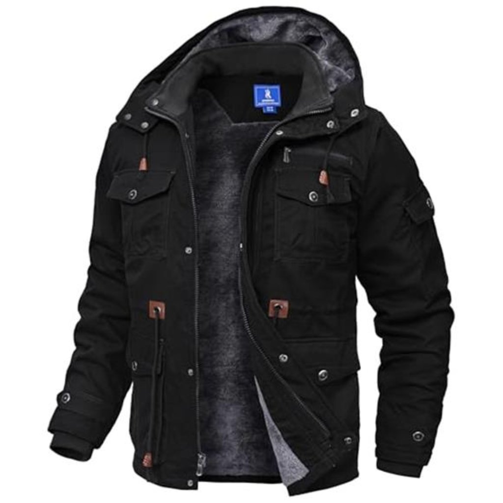 Winter Jackets For Men Fleece Lined Cotton Outdoor Winter Cargo Coats